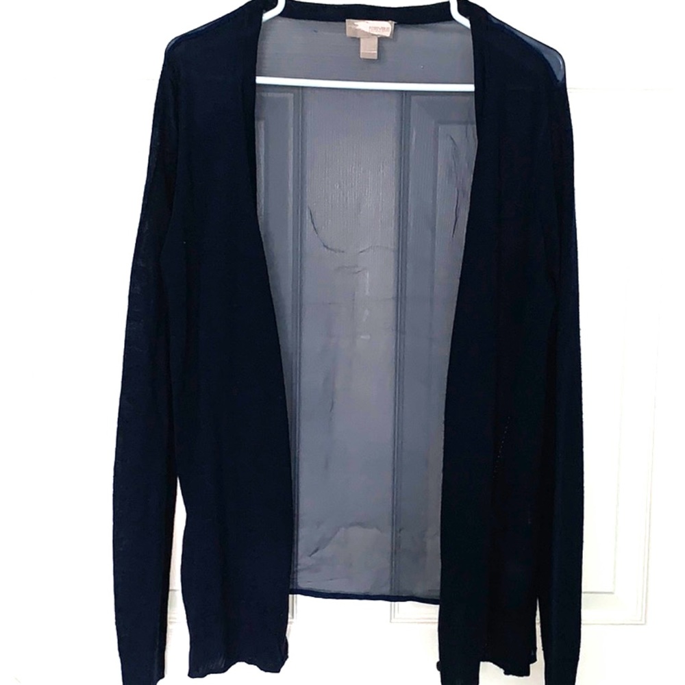 Navy Blue Sheer Cardigan